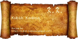 Kubik Kadosa névjegykártya